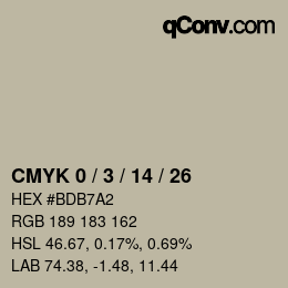 颜色代码: CMYK 0 / 3 / 14 / 26 | qconv.com