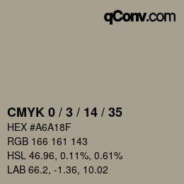 カラーコード: CMYK 0 / 3 / 14 / 35 | qconv.com
