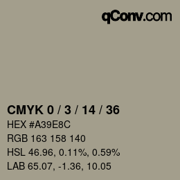 カラーコード: CMYK 0 / 3 / 14 / 36 | qconv.com