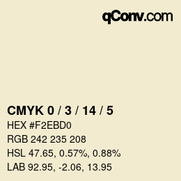 颜色代码: CMYK 0 / 3 / 14 / 5 | qconv.com