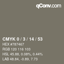 Color code: CMYK 0 / 3 / 14 / 53 | qconv.com