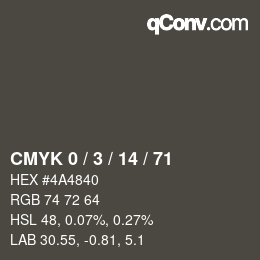 Color code: CMYK 0 / 3 / 14 / 71 | qconv.com