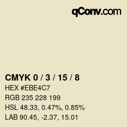 颜色代码: CMYK 0 / 3 / 15 / 8 | qconv.com
