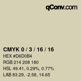 カラーコード: CMYK 0 / 3 / 16 / 16 | qconv.com