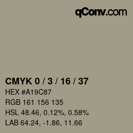 Farbcode: CMYK 0 / 3 / 16 / 37 | qconv.com