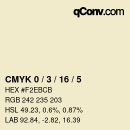 颜色代码: CMYK 0 / 3 / 16 / 5 | qconv.com