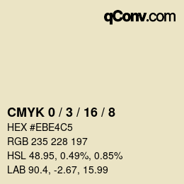 Color code: CMYK 0 / 3 / 16 / 8 | qconv.com