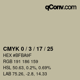 カラーコード: CMYK 0 / 3 / 17 / 25 | qconv.com