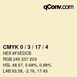 Código de color: CMYK 0 / 3 / 17 / 4 | qconv.com