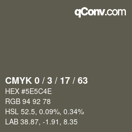 Color code: CMYK 0 / 3 / 17 / 63 | qconv.com