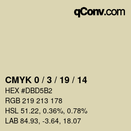 カラーコード: CMYK 0 / 3 / 19 / 14 | qconv.com