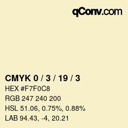 Color code: CMYK 0 / 3 / 19 / 3 | qconv.com