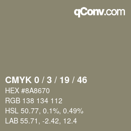 颜色代码: CMYK 0 / 3 / 19 / 46 | qconv.com