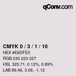 カラーコード: CMYK 0 / 3 / 1 / 10 | qconv.com