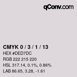 颜色代码: CMYK 0 / 3 / 1 / 13 | qconv.com