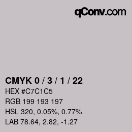 颜色代码: CMYK 0 / 3 / 1 / 22 | qconv.com