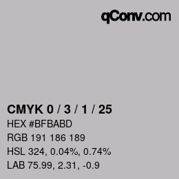 颜色代码: CMYK 0 / 3 / 1 / 25 | qconv.com