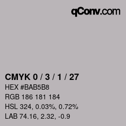 カラーコード: CMYK 0 / 3 / 1 / 27 | qconv.com