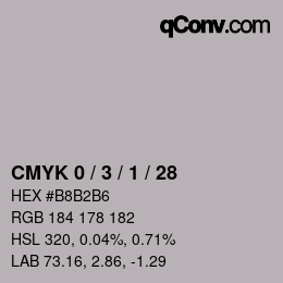 Color code: CMYK 0 / 3 / 1 / 28 | qconv.com