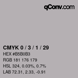 颜色代码: CMYK 0 / 3 / 1 / 29 | qconv.com