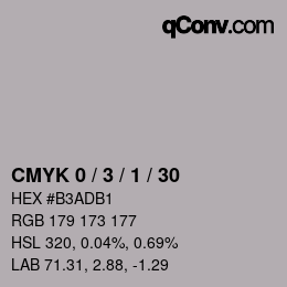 カラーコード: CMYK 0 / 3 / 1 / 30 | qconv.com