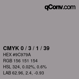 Color code: CMYK 0 / 3 / 1 / 39 | qconv.com
