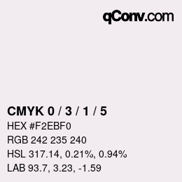 Farbcode: CMYK 0 / 3 / 1 / 5 | qconv.com