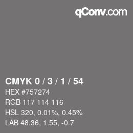 颜色代码: CMYK 0 / 3 / 1 / 54 | qconv.com
