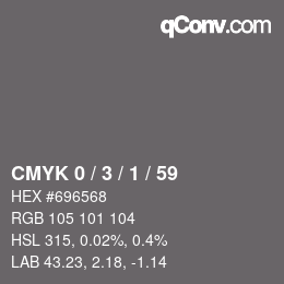 Color code: CMYK 0 / 3 / 1 / 59 | qconv.com