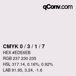 Código de color: CMYK 0 / 3 / 1 / 7 | qconv.com