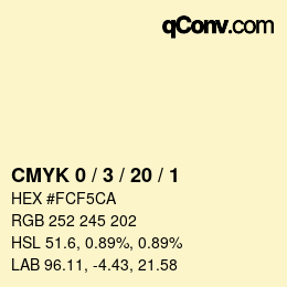 Color code: CMYK 0 / 3 / 20 / 1 | qconv.com