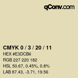 カラーコード: CMYK 0 / 3 / 20 / 11 | qconv.com