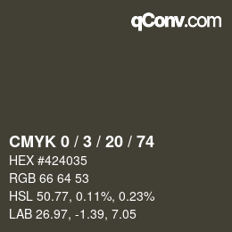 Color code: CMYK 0 / 3 / 20 / 74 | qconv.com