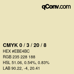 颜色代码: CMYK 0 / 3 / 20 / 8 | qconv.com