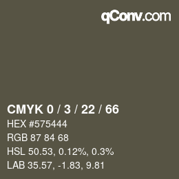 Código de color: CMYK 0 / 3 / 22 / 66 | qconv.com