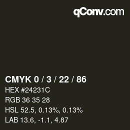 Color code: CMYK 0 / 3 / 22 / 86 | qconv.com