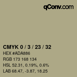 カラーコード: CMYK 0 / 3 / 23 / 32 | qconv.com