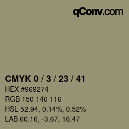 カラーコード: CMYK 0 / 3 / 23 / 41 | qconv.com