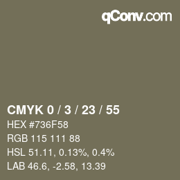 颜色代码: CMYK 0 / 3 / 23 / 55 | qconv.com