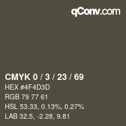 颜色代码: CMYK 0 / 3 / 23 / 69 | qconv.com