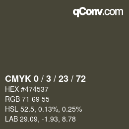 Color code: CMYK 0 / 3 / 23 / 72 | qconv.com