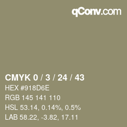 カラーコード: CMYK 0 / 3 / 24 / 43 | qconv.com