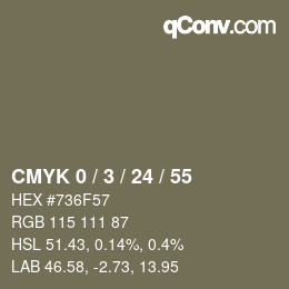 颜色代码: CMYK 0 / 3 / 24 / 55 | qconv.com