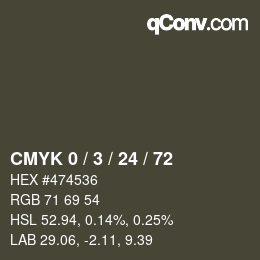 Color code: CMYK 0 / 3 / 24 / 72 | qconv.com