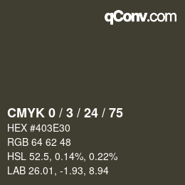 Color code: CMYK 0 / 3 / 24 / 75 | qconv.com