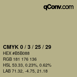 颜色代码: CMYK 0 / 3 / 25 / 29 | qconv.com
