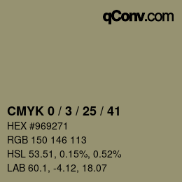 Código de color: CMYK 0 / 3 / 25 / 41 | qconv.com