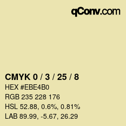 カラーコード: CMYK 0 / 3 / 25 / 8 | qconv.com