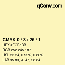 颜色代码: CMYK 0 / 3 / 26 / 1 | qconv.com