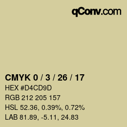 颜色代码: CMYK 0 / 3 / 26 / 17 | qconv.com